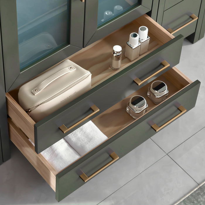 24" Single Sink Modern Bathroom Vanity Set with Ceramic Top & Free Mirror – Storage Cabinet with Folding Doors VA3024 - HomeBeyond