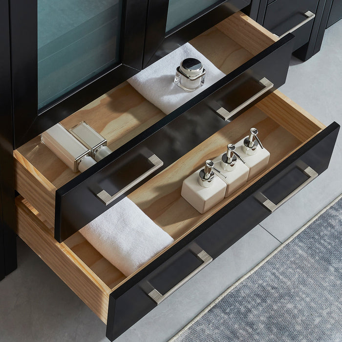 24" Single Sink Modern Bathroom Vanity Set with Ceramic Top & Free Mirror – Storage Cabinet with Folding Doors VA3024 - HomeBeyond