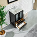 24" Single Sink Modern Bathroom Vanity Set with Ceramic Top & Free Mirror – Storage Cabinet with Folding Doors VA3024 - HomeBeyond
