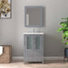 24" Single Sink Modern Bathroom Vanity Set with Ceramic Top & Free Mirror – Storage Cabinet with Folding Doors VA3024 - HomeBeyond