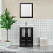 24" Single Sink Modern Bathroom Vanity Set with Ceramic Top & Free Mirror – Storage Cabinet with Folding Doors VA3024 - HomeBeyond