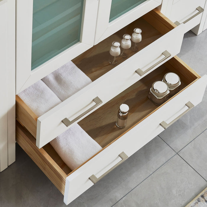 24" Single Sink Modern Bathroom Vanity Set with Ceramic Top & Free Mirror – Storage Cabinet with Folding Doors VA3024 - HomeBeyond