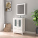 24" Single Sink Modern Bathroom Vanity Set with Ceramic Top & Free Mirror – Storage Cabinet with Folding Doors VA3024 - HomeBeyond