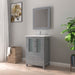 24" Single Sink Modern Bathroom Vanity Set with Ceramic Top & Free Mirror – Storage Cabinet with Folding Doors VA3024 - HomeBeyond