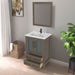 24" Single Sink Modern Bathroom Vanity Set with Ceramic Top & Free Mirror – Storage Cabinet with Folding Doors VA3024 - HomeBeyond