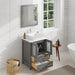 24" Single Sink Modern Bathroom Vanity Set with White Engineered Marble Top & Free Mirror – Small Storage Cabinet with 2 Drawers VA3124 - HomeBeyond