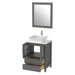 24" Single Sink Modern Bathroom Vanity Set with White Engineered Marble Top & Free Mirror – Small Storage Cabinet with 2 Drawers VA3124 - HomeBeyond