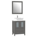 24" Single Sink Modern Bathroom Vanity Set with White Engineered Marble Top & Free Mirror – Small Storage Cabinet with 2 Drawers VA3124 - HomeBeyond