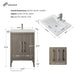 24" Single Sink Modern Freestanding Bathroom Vanity Set with Arabescato White Engineered Marble Top – Storage Cabinet with Soft-Closing Doors VA9024 - HomeBeyond