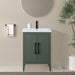 24" Single Sink Modern Freestanding Bathroom Vanity Set with Arabescato White Engineered Marble Top – Storage Cabinet with Soft-Closing Doors VA9024 - HomeBeyond