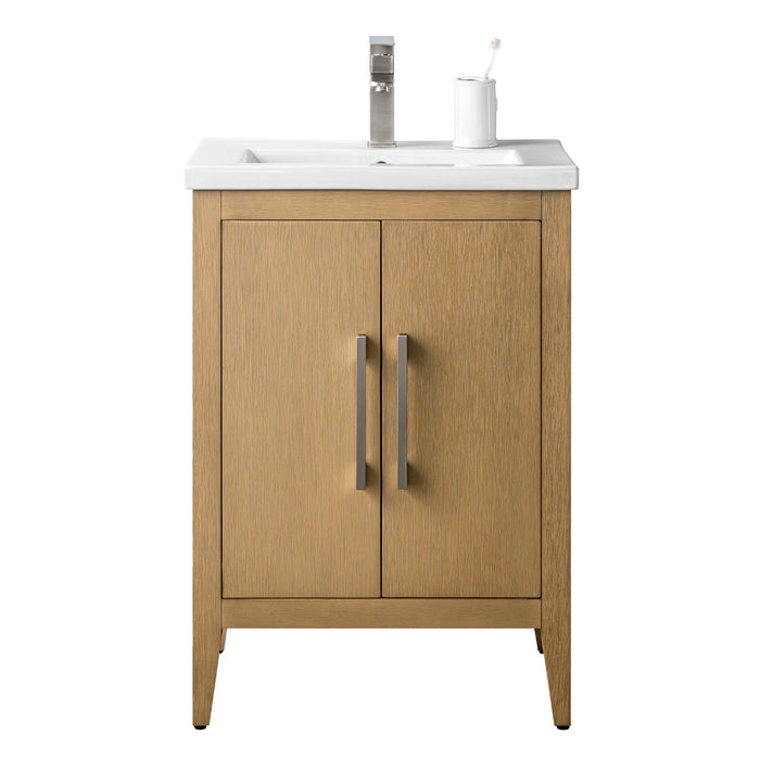 24" Single Sink Modern Freestanding Bathroom Vanity Set with Arabescato White Engineered Marble Top – Storage Cabinet with Soft-Closing Doors VA9024 - HomeBeyond