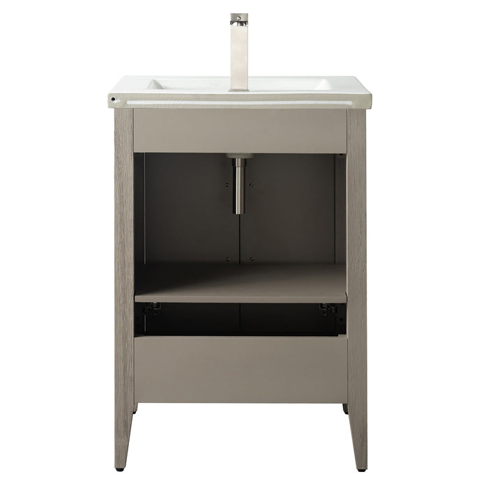 24" Single Sink Modern Freestanding Bathroom Vanity Set with Arabescato White Engineered Marble Top – Storage Cabinet with Soft-Closing Doors VA9024 - HomeBeyond