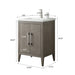 24" Single Sink Modern Freestanding Bathroom Vanity Set with Arabescato White Engineered Marble Top – Storage Cabinet with Soft-Closing Doors VA9024 - HomeBeyond