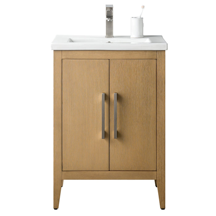 24" Single Sink Modern Freestanding Bathroom Vanity Set with Arabescato White Engineered Marble Top – Storage Cabinet with Soft-Closing Doors VA9024 - HomeBeyond