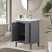 24" Single Sink Modern Freestanding Bathroom Vanity Set with Arabescato White Engineered Marble Top – Storage Cabinet with Soft-Closing Doors VA9024 - HomeBeyond