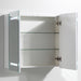 26" x 25" Frameless LED Lighted Bathroom Vanity Wall Mirror with Wooden Medicine Cabinet - HomeBeyond