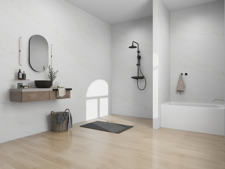 48" x 32" Modern Alcove Soaking Acrylic Bathtub with 3-Side Integral Tiling Flange Right Drain VA6301-SR