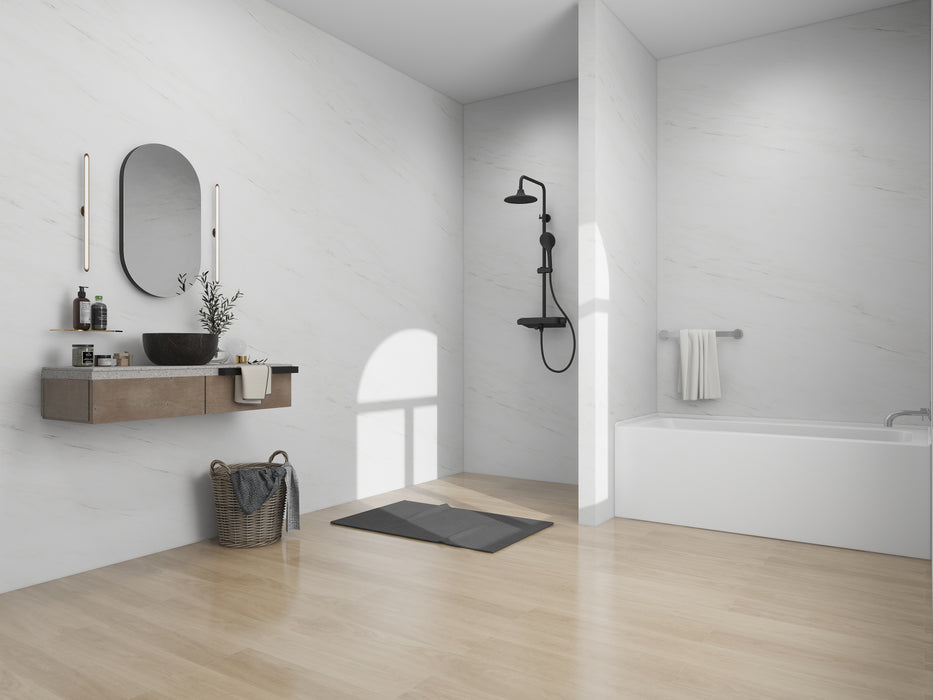 60" x 32" Modern Alcove Soaking Acrylic Bathtub with 3-Side Integral Tiling Flange Right Drain VA6301-LR