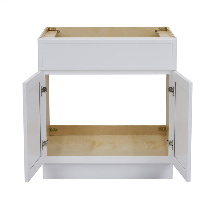 30" Birch Plywood Freestanding Single Base Storage Cabinet with Soft Close Door - HomeBeyond