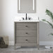 30" Single Sink Freestanding Bath Vanity Cabinet with White Engineered Marble Top - HomeBeyond
