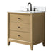 30" Single Sink Freestanding Bath Vanity Cabinet with White Engineered Marble Top - HomeBeyond