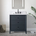 30" Single Sink Freestanding Bath Vanity Cabinet with White Engineered Marble Top - HomeBeyond