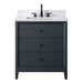 30" Single Sink Freestanding Bath Vanity Cabinet with White Engineered Marble Top - HomeBeyond