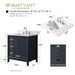 30" Single Sink Freestanding Bath Vanity Cabinet with White Engineered Marble Top - HomeBeyond