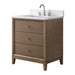 30" Single Sink Freestanding Bath Vanity Cabinet with White Engineered Marble Top - HomeBeyond