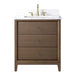 30" Single Sink Freestanding Bath Vanity Cabinet with White Engineered Marble Top - HomeBeyond