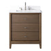 30" Single Sink Freestanding Bath Vanity Cabinet with White Engineered Marble Top - HomeBeyond