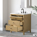 30" Single Sink Freestanding Bath Vanity Cabinet with White Engineered Marble Top - HomeBeyond