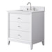 30" Single Sink Freestanding Bath Vanity Cabinet with White Engineered Marble Top - HomeBeyond
