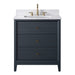 30" Single Sink Freestanding Bath Vanity Cabinet with White Engineered Marble Top - HomeBeyond
