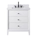 30" Single Sink Freestanding Bath Vanity Cabinet with White Engineered Marble Top - HomeBeyond