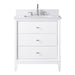 30" Single Sink Freestanding Bath Vanity Cabinet with White Engineered Marble Top - HomeBeyond