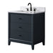 30" Single Sink Freestanding Bath Vanity Cabinet with White Engineered Marble Top - HomeBeyond