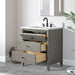 30" Single Sink Freestanding Bath Vanity Cabinet with White Engineered Marble Top - HomeBeyond