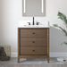 30" Single Sink Freestanding Bath Vanity Cabinet with White Engineered Marble Top - HomeBeyond