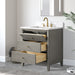 30" Single Sink Freestanding Bath Vanity Cabinet with White Engineered Marble Top - HomeBeyond