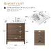 30" Single Sink Freestanding Bath Vanity Cabinet with White Engineered Marble Top - HomeBeyond