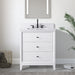 30" Single Sink Freestanding Bath Vanity Cabinet with White Engineered Marble Top - HomeBeyond