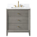 30" Single Sink Freestanding Bath Vanity Cabinet with White Engineered Marble Top - HomeBeyond