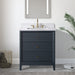 30" Single Sink Freestanding Bath Vanity Cabinet with White Engineered Marble Top - HomeBeyond