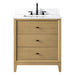 30" Single Sink Freestanding Bath Vanity Cabinet with White Engineered Marble Top - HomeBeyond
