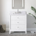 30" Single Sink Freestanding Bath Vanity Cabinet with White Engineered Marble Top - HomeBeyond