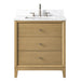 30" Single Sink Freestanding Bath Vanity Cabinet with White Engineered Marble Top - HomeBeyond