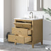 30" Single Sink Freestanding Bath Vanity Cabinet with White Engineered Marble Top - HomeBeyond