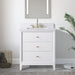 30" Single Sink Freestanding Bath Vanity Cabinet with White Engineered Marble Top - HomeBeyond