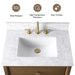 30" Single Sink Freestanding Bath Vanity Cabinet with White Engineered Marble Top - HomeBeyond